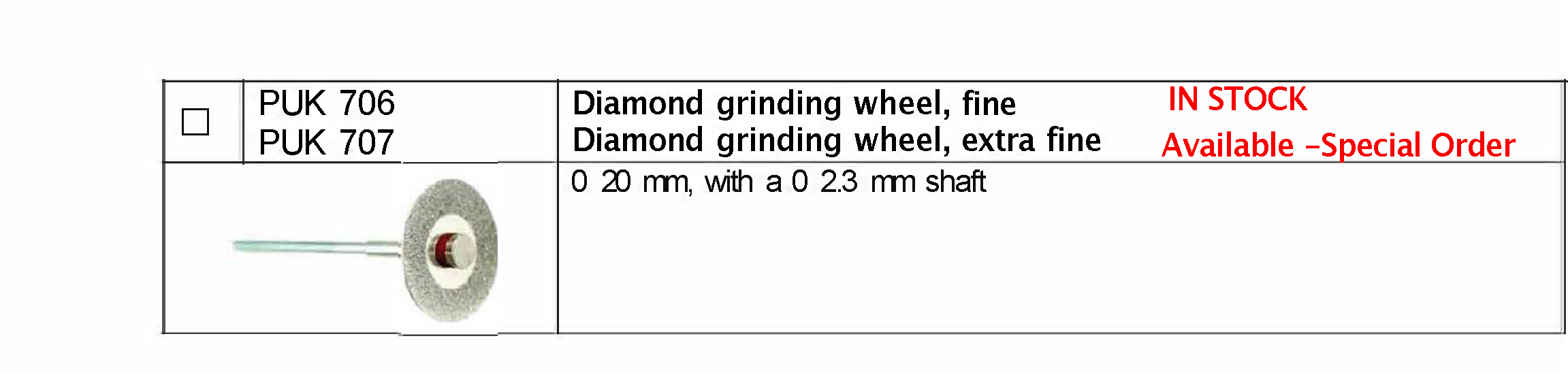 PUK-707: Diamond Grinding Wheel - Extra Fine